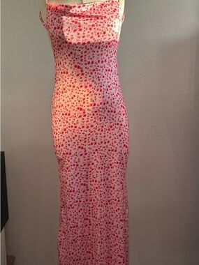 Sleeveless Pink Floral Slip Dress